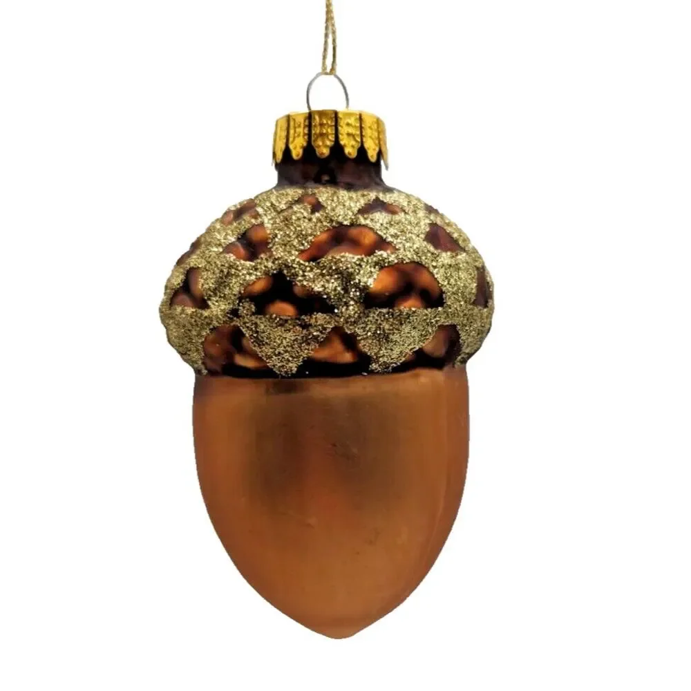 Acorn Blown Glass Ornament Lot of 6